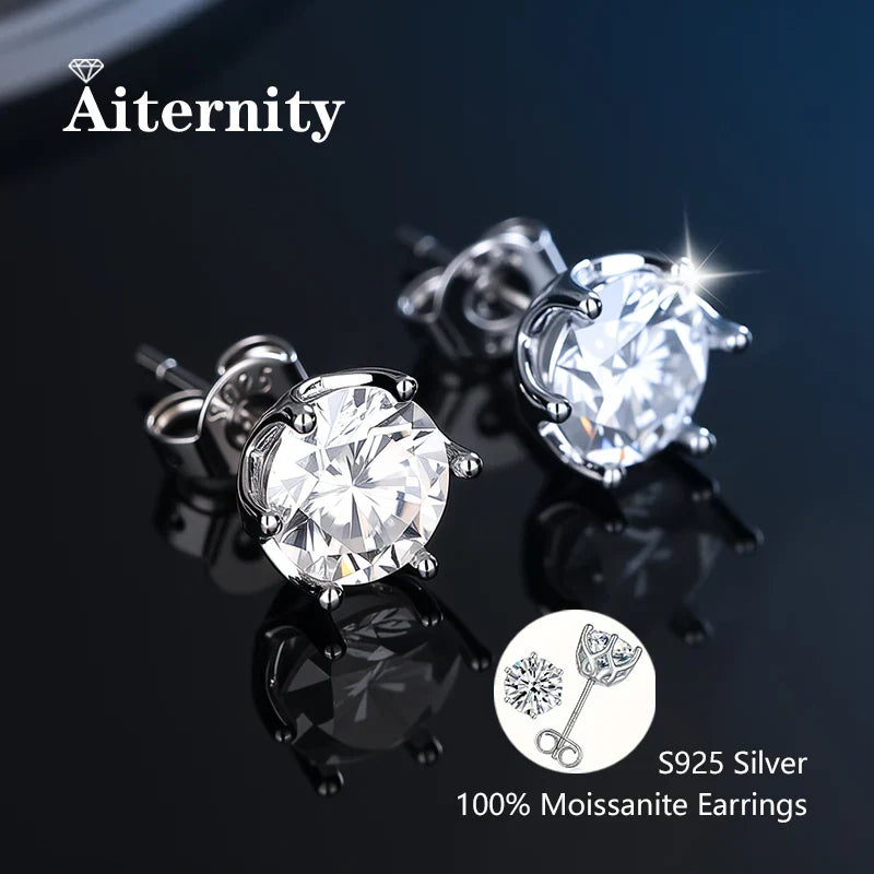 GRA Certificate Promotion 100% Moissanite Earrings for Women Pass Diamond Test Pen Ear Studs 925 Sterling Silver Fine Jewelry