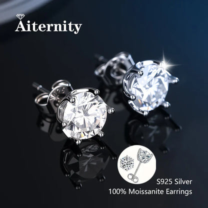 GRA Certificate Promotion 100% Moissanite Earrings for Women Pass Diamond Test Pen Ear Studs 925 Sterling Silver Fine Jewelry