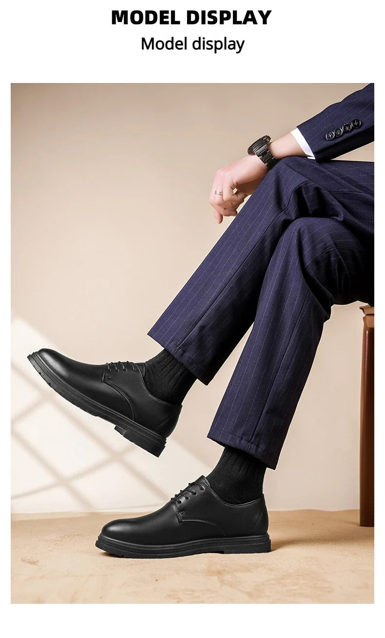 Men Formal Leather Shoes Oxford Shoes Mens Dress Shoe Black Pointed Toe Men Loafers Party Office Business Casual Shoes for Men