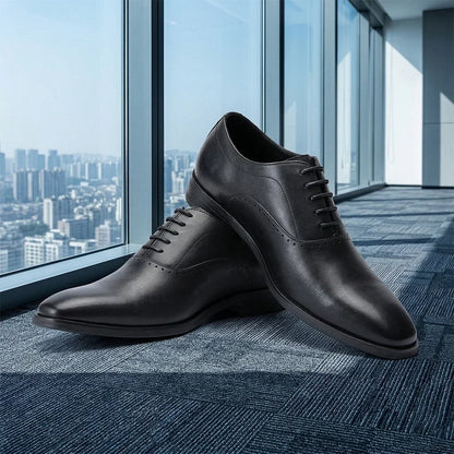 Men's Top Layer Cow Leather Formal Shoes Business Dress Office Comfortable Breathable Leather Lining Wedding Shoes