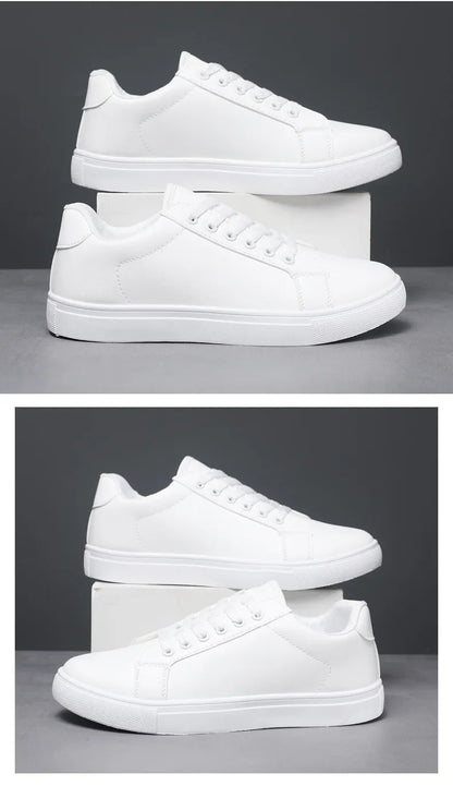 White Black Men Shoes Comfortable Casual Skateboard Shoes Men Solid Leisure Sneakers Lightweight Walking Shoes