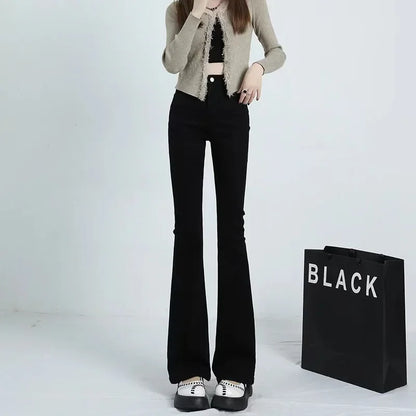 Women's Autumn Winter Petite Bell-bottom Pants
