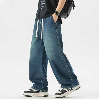 Men's Jeans American Loose Wide-leg Loose Straight Casual Trousers Street Hip-hop Baggy Jeans Black Grey Blue Streetwear Men