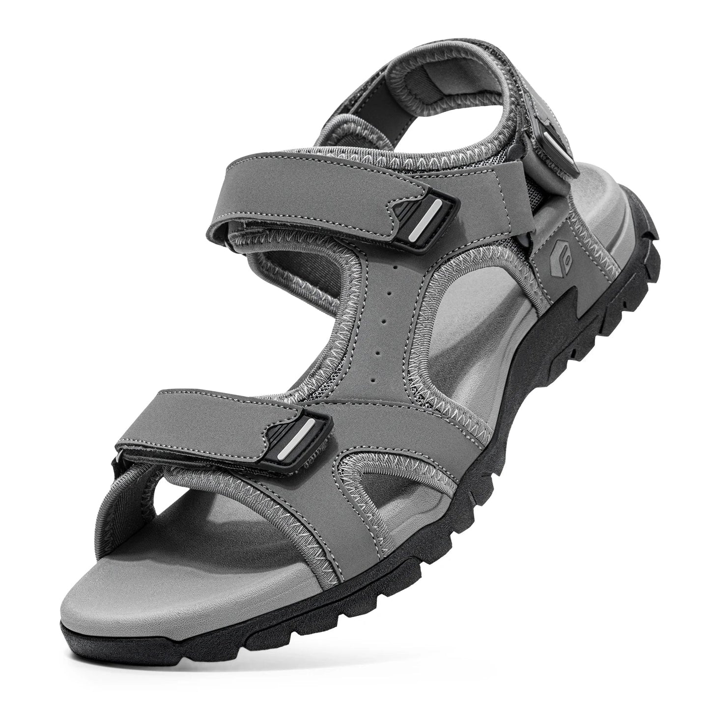 FitVille Mens Sandal Wide Toe Box Walking Athletic Sandals For Men With Arch Support Cushion Slip-Resistant Beach Sandals