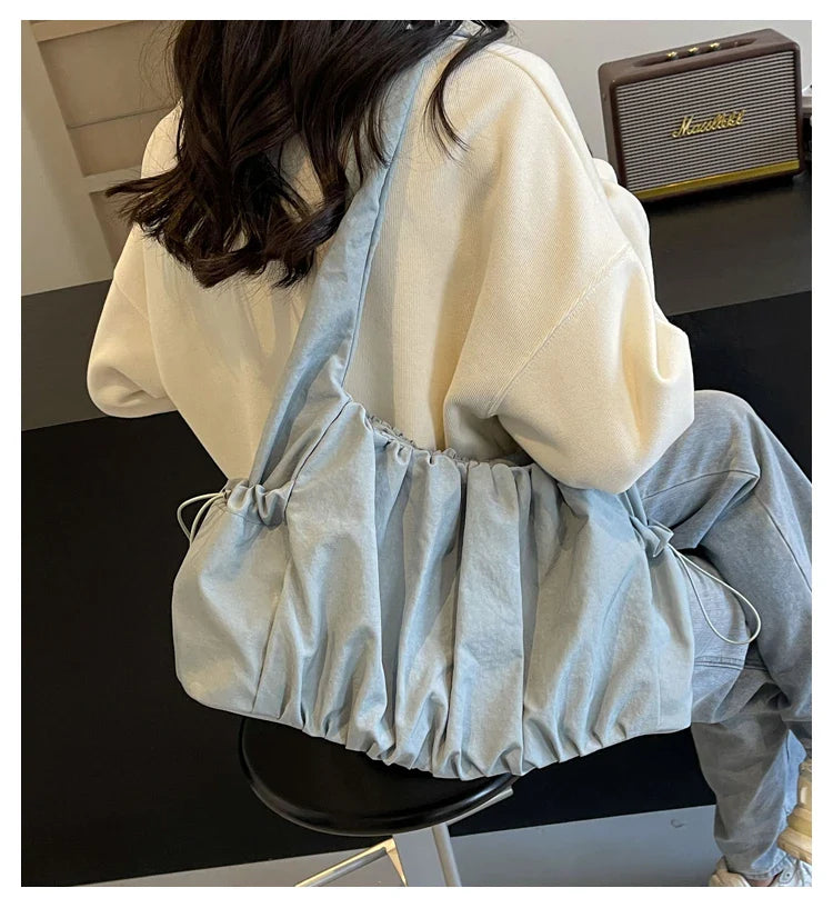 Hot Selling Fashion Nylon Pleated Women's Crossbody Bag 2026 New Casual Trend Versatile Large Capacity Tote Women's Shoulder Bag