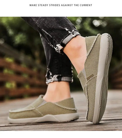 2024 Summer Men Canvas Shoes Espadrilles Breathable Casual Shoes Men Loafers Comfortable Ultralight Lazy Boat Shoes Big Size 47