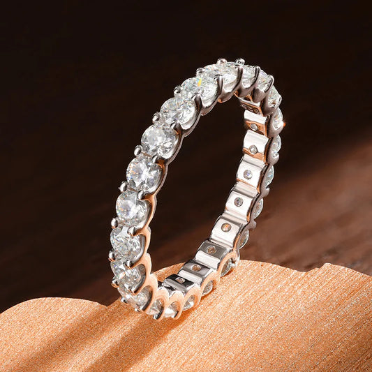 D VVS1 All Moissanite Rings for Women Man Engagement Wedding Eternity Band with GRA S925 Silver Plated 18k Gold Ring