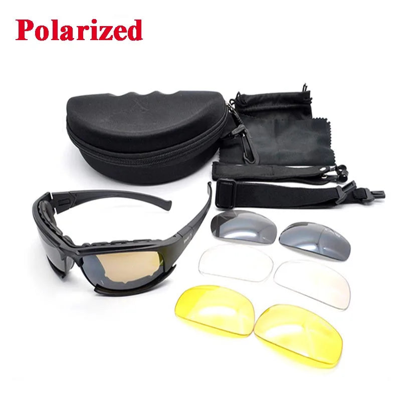 Glasses Shooting Airsoft Hunting Safety Glasses Hiking Sunglasses 4 Lens