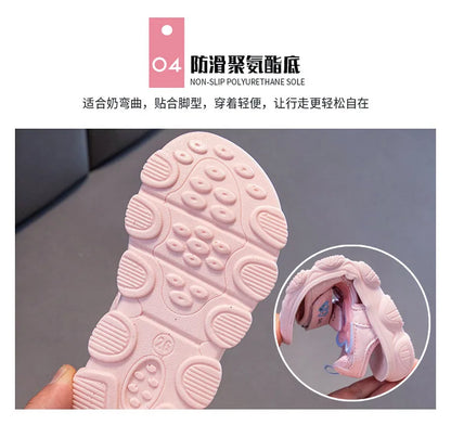 2026 New Summer Girls Sports Sandals Love Heart Decor Soft Non-Slip Beach Sandals For 3-12 Years Old Kids