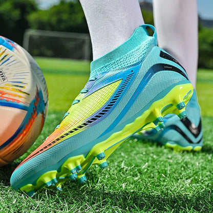 Mens Soccer Shoes TF/FG High Ankle Football Boots Kids Women Outdoor Sports Shoes Multicolor Training Match Athletic Sneakers