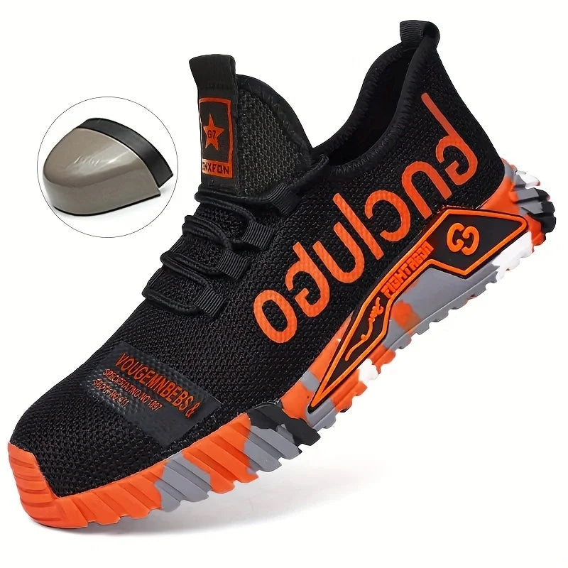 Steel Toe protection Shoes Anti smashing Anti-Puncture Men's Safety Shoes Lightweight Breathable Men's Resistant Work Shoes