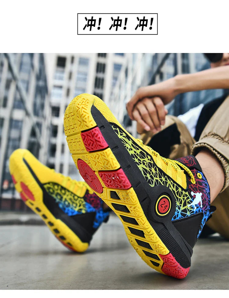 Kids Basketball Shoes Anti-slip High-Top Basketball Combat Boots Boys Girls Cushioned Trainers Children‘s Ankle Support Sneakers