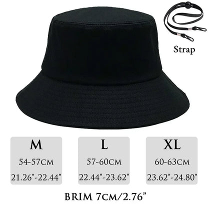 Big Head Man Large Size Bucket Hats Boy 60-63cm Plus Size Summer Fisherman Cap