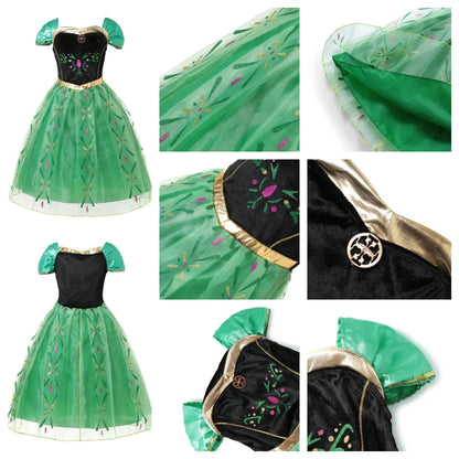 Cinderella Anna Elsa Costume Children Princess Dress for Girls Kids Cosplay Snow White Christmas Carnival Party Disguise Outfit