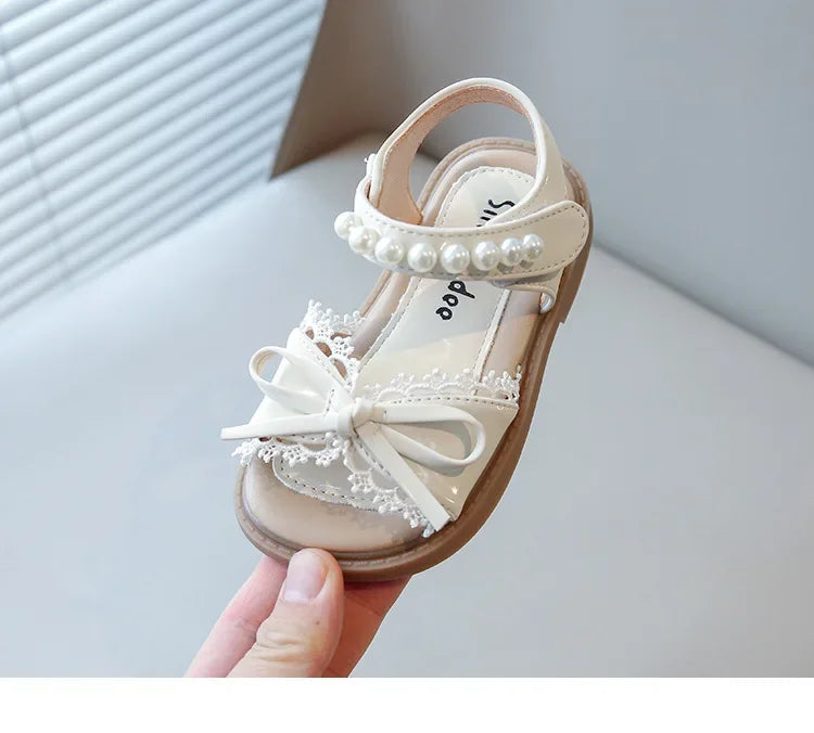 Kids Summer Beach Shoes Bow New Classmate Baby Soft Sole Fashion Girls Sandals Non-slip Princess Shoes Size 25-30