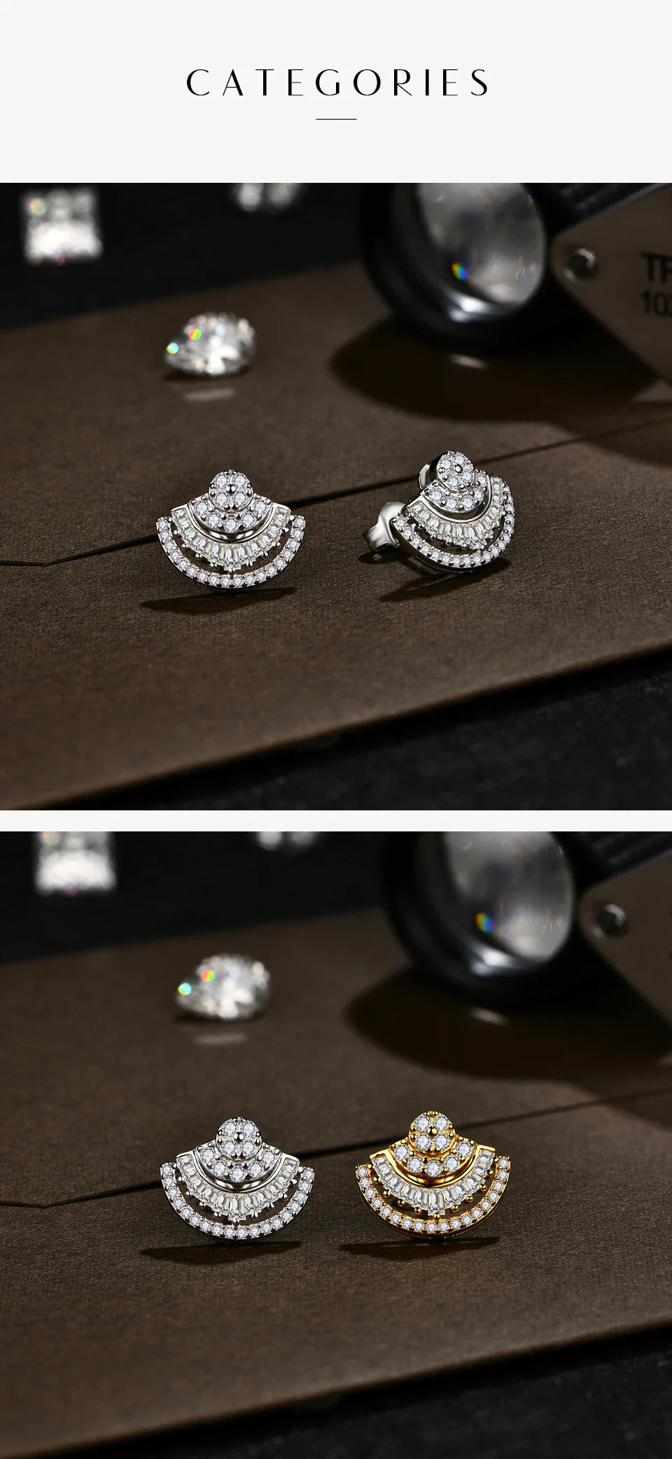 Luxury D VVS1 Color Moissanite Sector Earrings For Women Top Quality 100% 925 Sterling Silver Engagement Wedding Gift