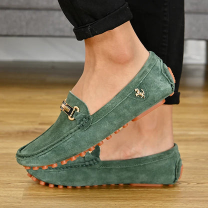 Men Fashion Luxury Leisure Leather Loafers Shoes Slip on Soft Comfortable Non-slip Driving for Men