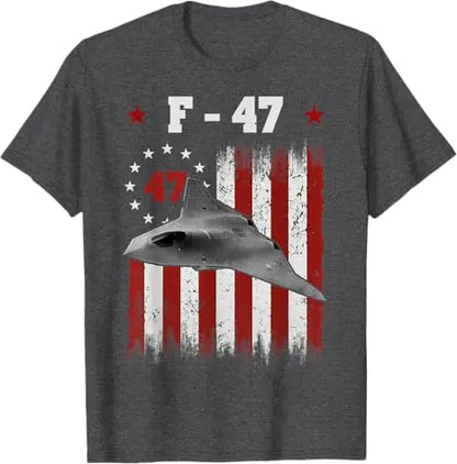 Funny F47 Fighter Jet MAGA Shirt F-47 Jet Fighter Aircraft T-Shirt Men's Fashion American Flag Graphic Outfit Maga Husband Gift