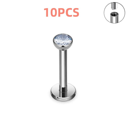 10/50PCS G23 Titanium Internal Thread Cup Shaped Ear Cartilage Nail Simple And Fashionable Perforated Jewelry Ear Nail Lip Nail