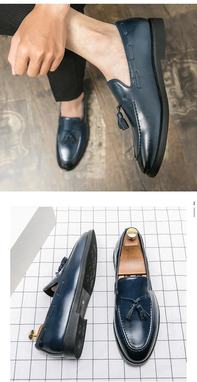 Classic Men Casual Loafers Driving Shoes Moccasin 2025 Fashion Male Comfortable Summer Leather Shoes Men Lazy Tassel Dress Shoes