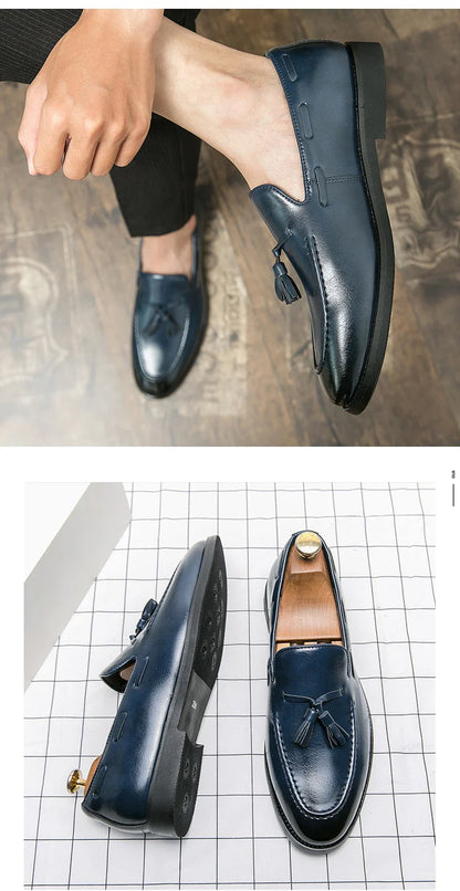 Classic Men Casual Loafers Driving Shoes Moccasin 2025 Fashion Male Comfortable Summer Leather Shoes Men Lazy Tassel Dress Shoes