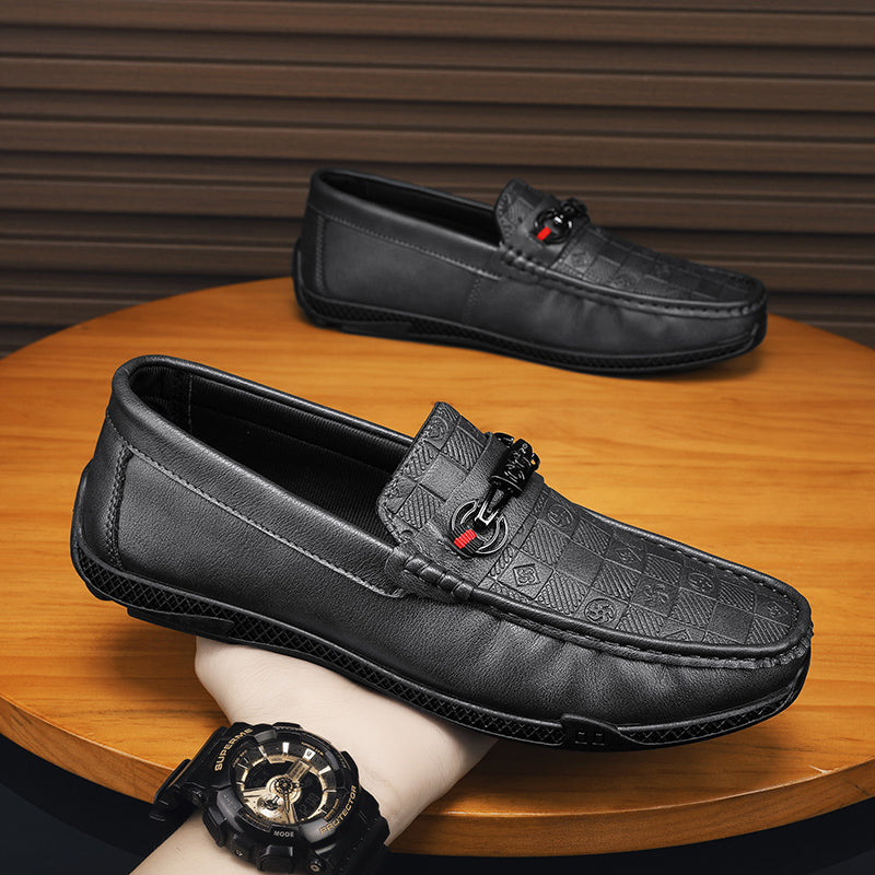 Fashion Leather Men Casual Shoes Slip on Formal Loafers Luxury Brand Comfortable Men Italian Soft Male Driving Shoes