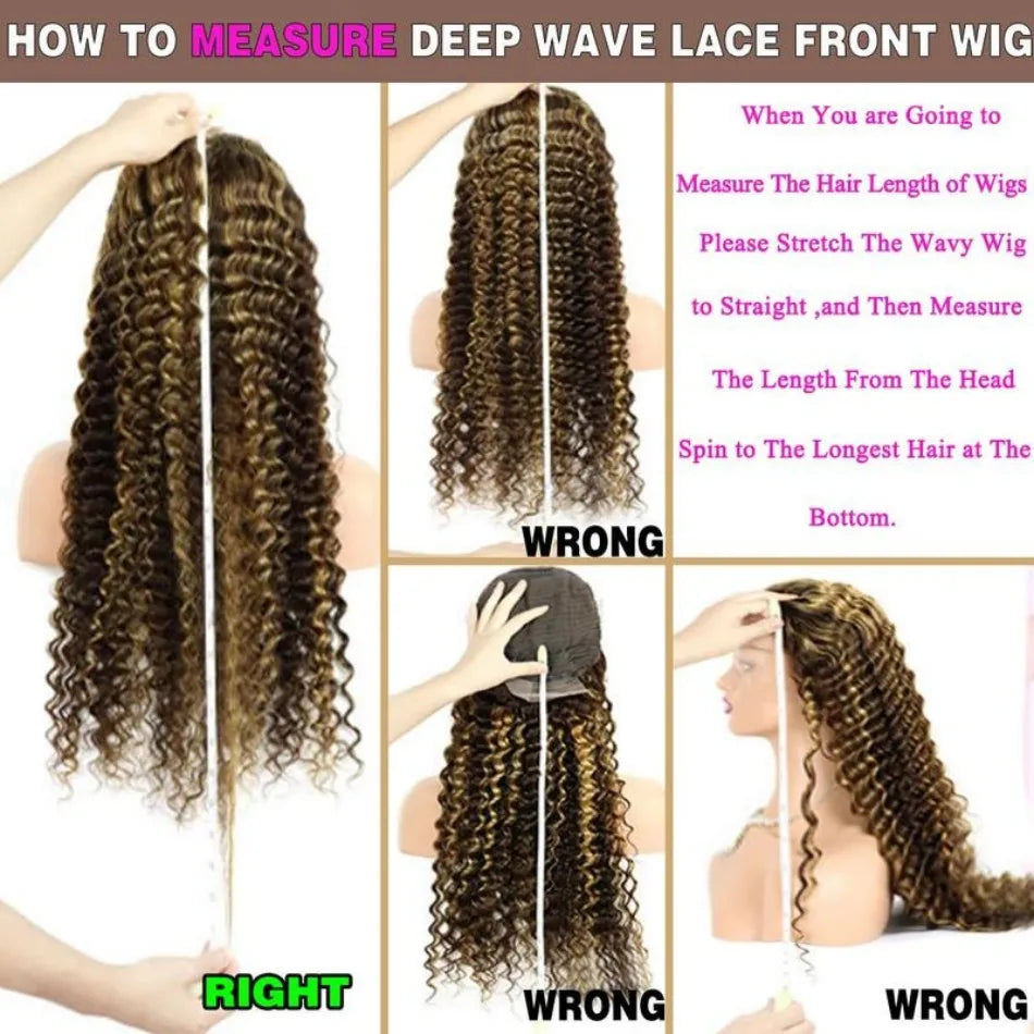 30 Inch Curly Highlight Ombre Lace Front Wig Human Hair Wigs Colored Deep Wave 13X6 Hd Lace Frontal Wig Pre Plucked 250 Density