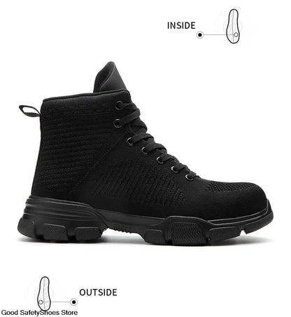Fashion Safety Boots Men Steel Toe Work Shoes High Top Safety Work Boots Male Anti-smash Construction Protective Footwear