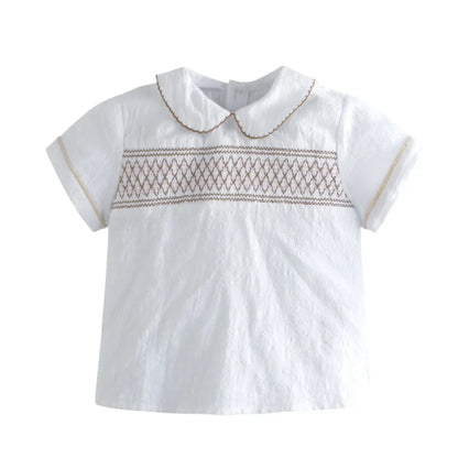 6 Months-4 Years Toddler Boy Summer Outfit Top with Shorts 2PCS Spanish Clothes Baby Infant Cotton Daily Gentleman Boutique Set