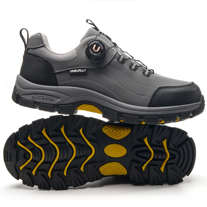 Men's Steel-Toed Safety Shoes With Anti-Crush, Anti-Puncture And Anti-Slip Soles, Fashionable Button Industrial Work Shoes