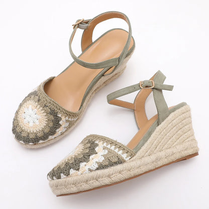 Women's Knitted Wedge Heel Sandals