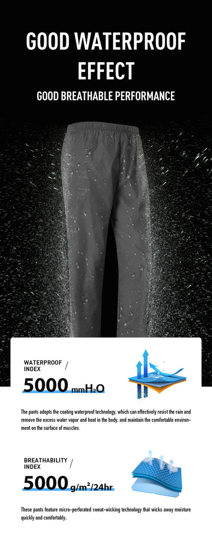 Waterproof Hiking Pants Unisex Camping Trekking Climbing Rain Pants Outdoor Sports Quick Dry Mountain Women Men Trousers