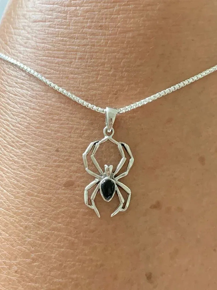 Spider Pendant Necklace for Women/Men Punk Animal Necklaces Unisex Lover Neck Accessories Creative Gift Hip Hop Jewelry