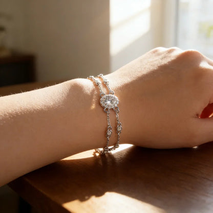 1CT Oval Ruby Papalacha Sapphire Bracelet S925 Silver intay Moissanite Emerald Gemstone Exquisite Bangle Fine Jewelry