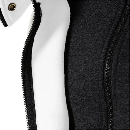 Zipper Men Jackets Autumn Winter Casual Fleece Coats Bomber Jacket Scarf Collar Fashion Hooded Male Outwear Slim Fit Hoody