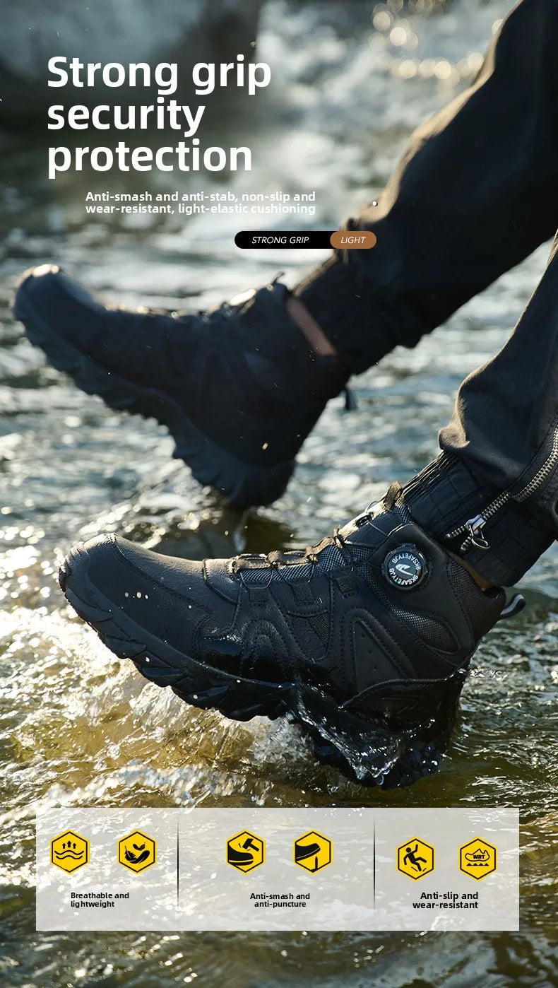 Work Safety Shoes Smash-proof and Puncture-proof Sports Safety Shoes Outdoor Mountaineering Wear-resistant Steel Boots