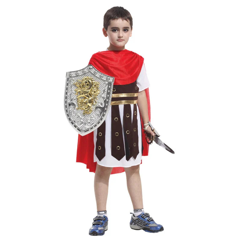 Children's Knight Costume Cosplay Performance Dress Party European Knight Armor Medieval Royal Castle Defender Armor