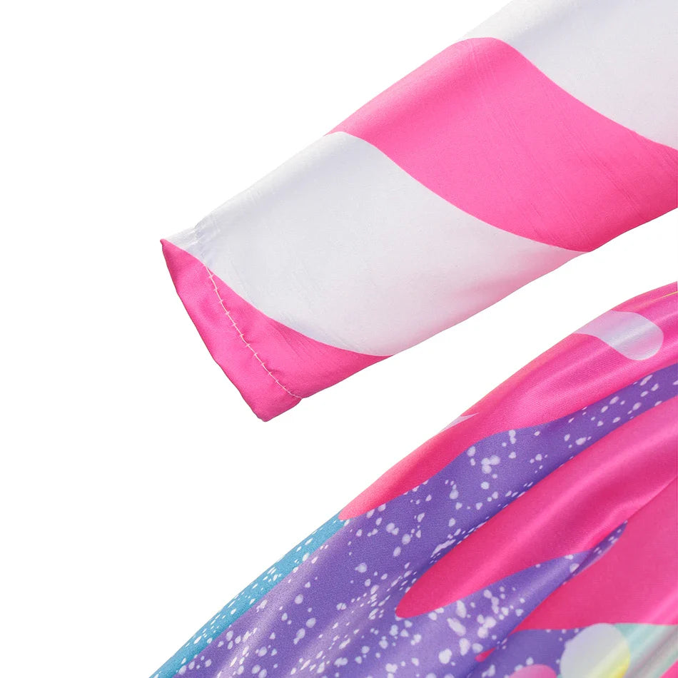 New Candy Dress Lollipop Cosplay Costume Rainbow Dress Carnival Purim Party Princess Dress Long Short Sleeves Candies Dresses