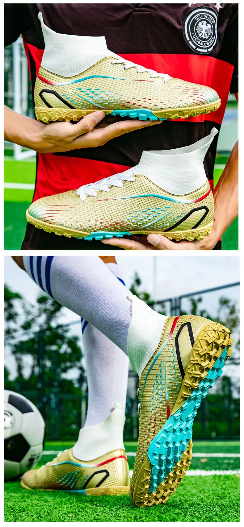 New 33-46 Large Football Boots Children Youth High Quality Football Shoes Outdoor Training Professional Competition Footwear