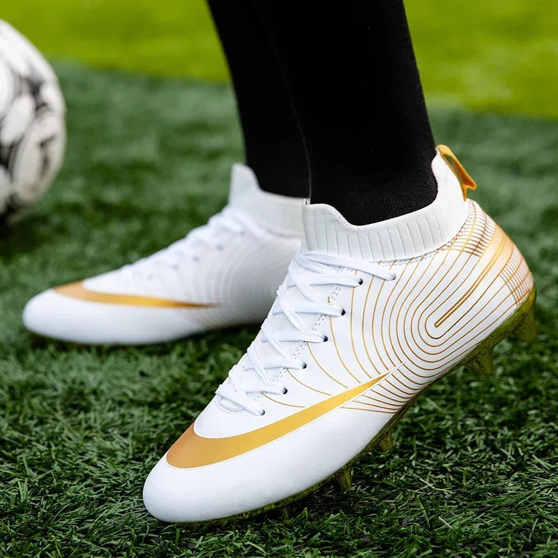 Men Soccer Shoes Ankle Outdoor Long Spikes Football Boots TF Professional Grass Cleats Unisex Football Shoes Chuteira Society
