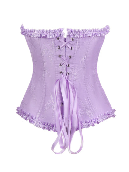 The pleated lace corset is suitable for ladies to wear over it as a court shaping top