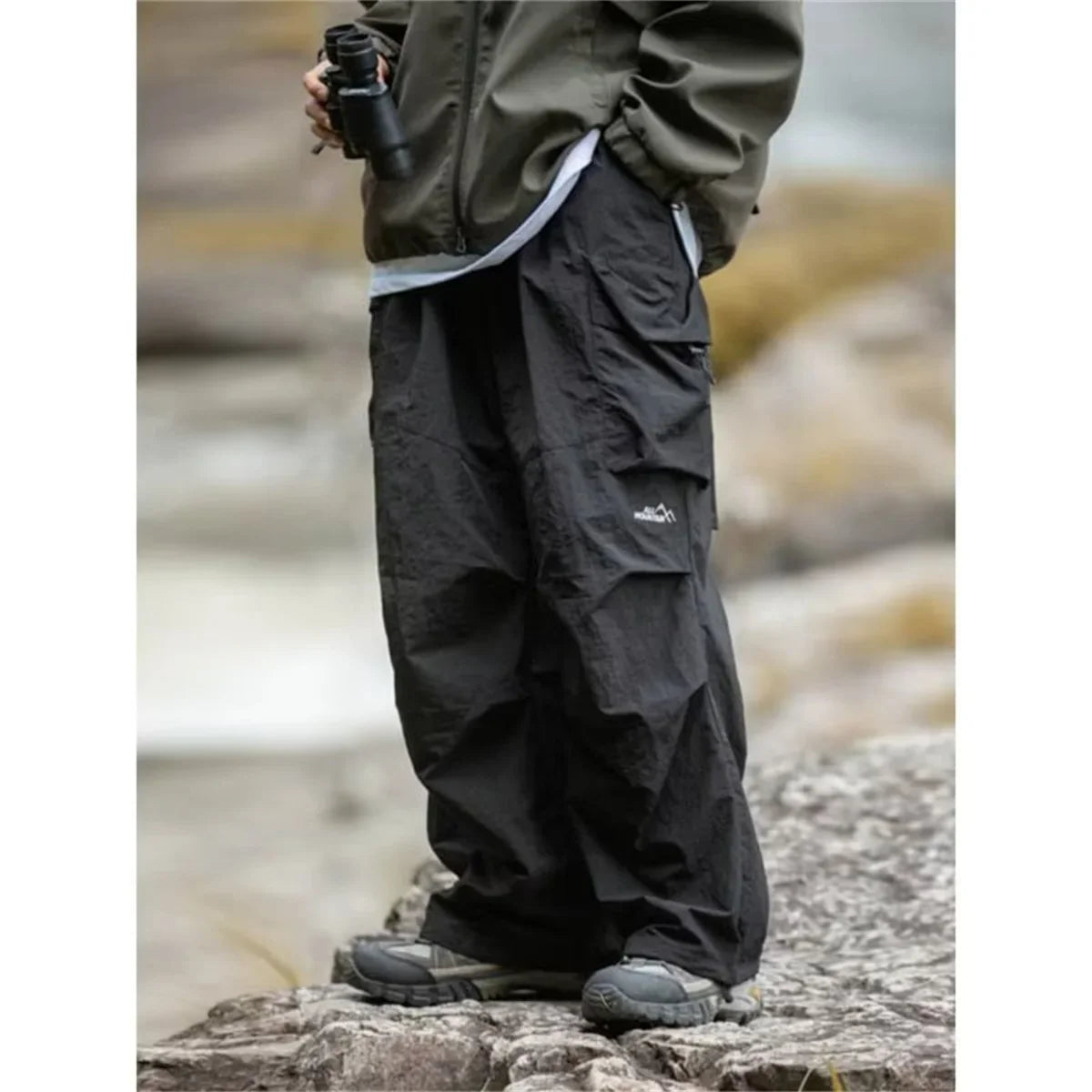 Vintage Baggy Hiking Cargo Pants Men Waterproof Casual Sport Jogging Sping Summer Parachute Pants Outdoor Wide Leg Trousers