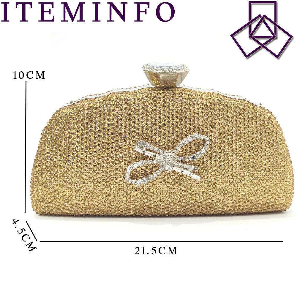 Pointed Toe Ladies Sandal Shoes Matching Bag Set in Gold Color For Nigerian Women Wedding