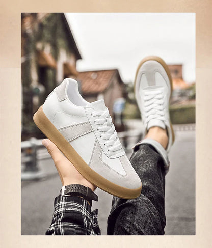 Invisible Height-Increasing Shoes 8cm German Training Shoes for Men, Summer Breathable Casual Sneakers, Genuine Leather Retro Versatile Forrest Gump Shoes 6cm