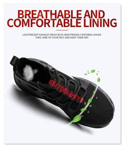 2024 New Safety Shoes Puncture-Proof Work Sneakers Lightweight Work Shoes Men Steel Toe Shoes Safety Boots Indestructible Shoes