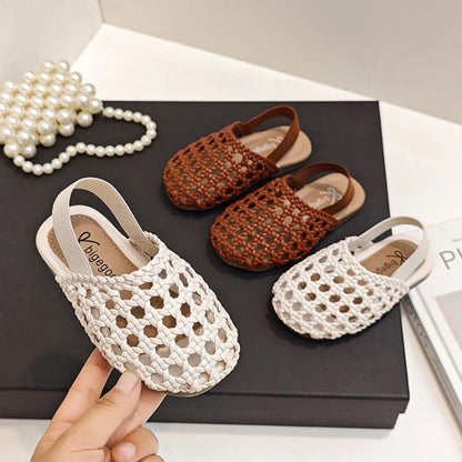 Traditional Woven Sandals Young Child in Summer 2026 New Child Flat Shoe Retro Baby Walking Shoe Girls Casual Sandals Baby Shoes