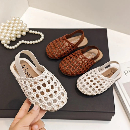 Traditional Woven Sandals Young Child in Summer 2026 New Child Flat Shoe Retro Baby Walking Shoe Girls Casual Sandals Baby Shoes
