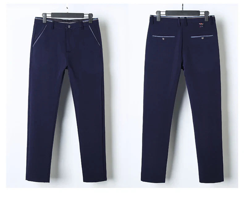 Winter New Classic Men's Fleece Casual Pants Thickened Straight Slim Warm Business Casual Office Male Velvet Trousers