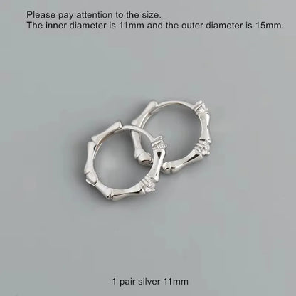 925 Sterling Silver Earring Colorful Dripping Oil Material Ear Ring Ear Buckle Rhombus Shape Trend Wild Girl Women Boy Ear Jewel