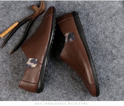 Genuine Leather Men Casual Shoes Luxury Brand Soft Mens Loafers Breathable Moccasins Slip on Lazy Driving Shoes Plus Size 38-47